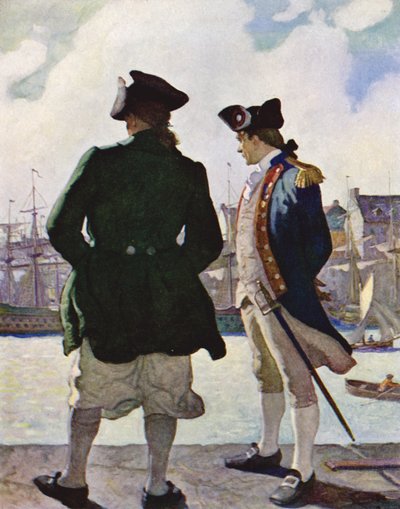 ジョンポールジョーンズと一緒に護岸で 作： Newell Convers Wyeth